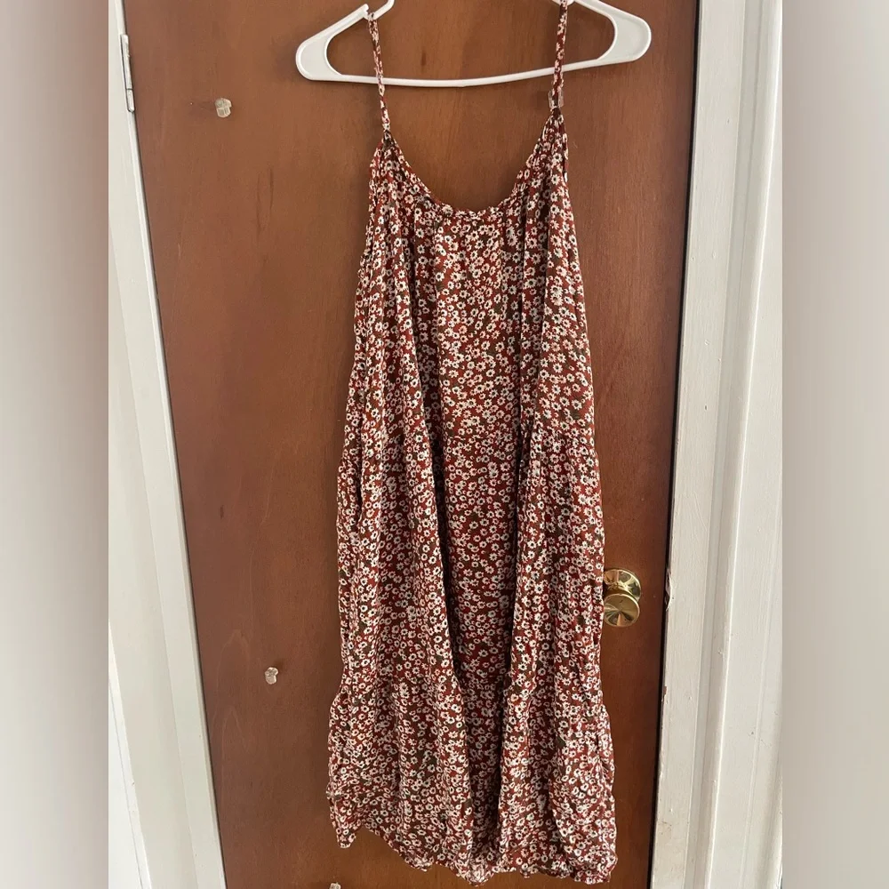 Natural Life Rust Floral Dress - Picture 1 of 4